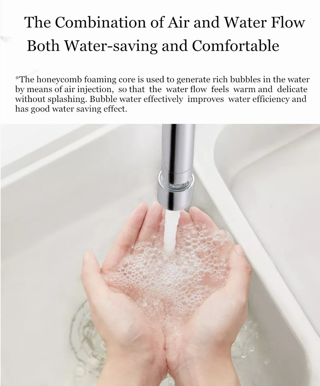 DXSZ001-1 Kitchen Faucet Bubbler 360-Degree Double Modes 2-flow Splash-proof from Xiaomi youpin - Silver DXSZ001-1